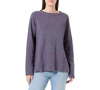 Ulla Popken - Jersey de algodón orgánico para Mujer, Tallas Grandes, Tallas Grandes, Talla Grande, Ajuste Regular cómodo, de Punto Acanalado de Dos Colores, Cuello Redondo Ancho, Manga Larga, puños