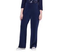 Ulla Popken Jerseyhose mit Biese Pantalones Casuales, Marine, 45W / 32L Mujeres