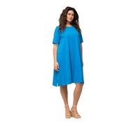 Ulla Popken Jerseykleid, A-Linie, Rundhals, Halbarm, Taschen 819165 Vestido, Azul Zafiro, 52-54 Mujeres