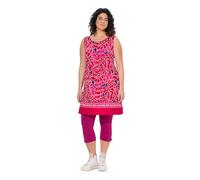 Ulla Popken Jerseykleid, Bedruckt, A-Linie, Rundhals, Ärmellos Vestido, Frambuesa Oscura, 58-60 Mujeres