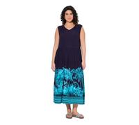 Ulla Popken Jerseykleid mit Palmenbordüre Vestido, Tintas Azul, 48-50 Mujeres
