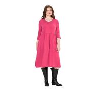 Ulla Popken Jerseykleid, Rollkanten, A-Linie, V-Ausschnitt, 3/4-arm Vestido, Lila Oscuro, 48-50 Mujeres