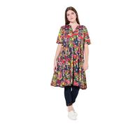 Ulla Popken Jerseykleid, Tunika-Ausschnitt, Halbarm, Biobaumwolle Vestidos, Arcilla cocida, 48-50 Mujeres