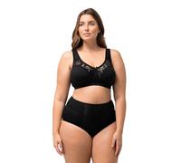 Ulla Popken Kelly - Brasier de Encaje para Mujer, sin Copa con Aros, C-e, Negro, 110C