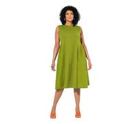 Ulla Popken Kleid, Materialmix Vestido de Mezcla de Materiales, Verde Hierba, 54-56 Mujeres