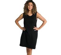 Ulla Popken Kleid, Wellenkanten, A-Linie, Feinripp, Biobaumwolle Vestido, Schwarz, 44-46 para Mujer