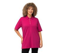 Ulla Popken Kurzärmeliges Poloshirt aus Samtband, Reguläre Passform Camiseta, Fuchsia Pink, 58-60 para Mujer