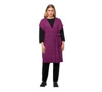 Ulla Popken Lange Strick Weste mit Gürtel Chaqueta, Lila Oscuro, 48/50 para Mujer