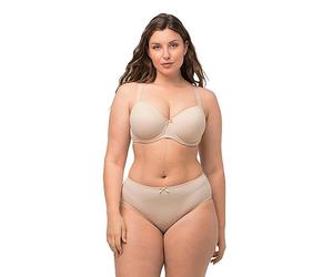 Ulla Popken Larissa 697144300-110B - Sujetador con Aros para Mujer, Tallas Grandes hasta 110D, Sujetador con Aros Larissa, Sujetador de Camiseta, lencería, Tirantes Ajustables Beige 110B, Beige, 110B