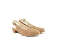 Ulla Popken Lederpumps, Veloursleder, Zierspange, Weite H, Sandalias Mujer, Gris, 40 EU Ancho