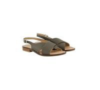 Ulla Popken Ledersandalen, Elastische Fersenriemen, Weite H, Sandalias Mujer, Gris Verdoso, 44 EU Ancho