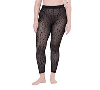 Ulla Popken Leggings de malla, estrellas, transparentes, muy elásticos negro 46+ 810404100-46+