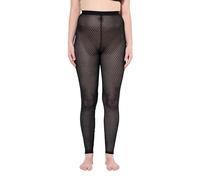 Ulla Popken Leggings, Diamant-Spitze, Leicht Transparent Encaje, Negro, 48-50 Mujeres