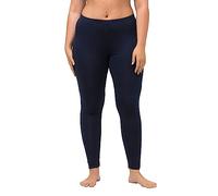 Ulla Popken Leggings, Largo Capri, Pernera Estrecha, Cintura Elástica, Pantalones Mujer, Azul Oscuro, 66W / 32L