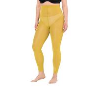 Ulla Popken Leggings para Mujer, 60den, Mostaza Verde, 46-48