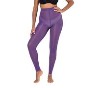 Ulla Popken Leggings para mujer, tallas grandes, tallas grandes, talla grande, 60D, costuras planas, morado, 56-58
