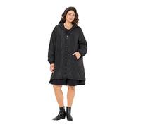 Ulla Popken Leichtstepp-Mantel, Wasserabweisend, 2-Wege-Zipper Abrigos, Negro, 44 Mujeres