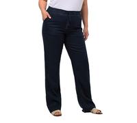 Ulla Popken Leinenhose Pantalones, Marine, 32W x 32L para Mujer