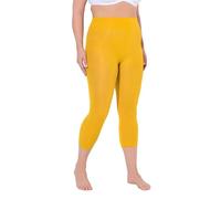 Ulla Popken Medias capri, opacas, protección muslos, 80 DEN amarillo mostaza 50+ 815580620-50+