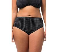 Ulla Popken Midi-Slips, 5 Stück, Gepunktet/Einfarbig, Ropa Interior Mujer, Schwarz, 46-48