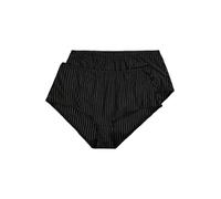 Ulla Popken Midislips, 2er-Pack, Nadelstreifen, höher geschnitten Ropa Interior, Negro, 54-56 para Mujer