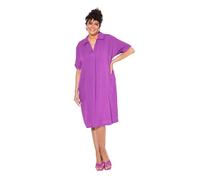 Ulla Popken Minikleid, Oversized, Hemdkragen, V-Ausschnitt, Halbarm Vestido Casual con Cuello, Morado, 58-60 Mujeres