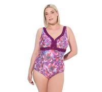Ulla Popken Bañador, Flores Brillantes, Rellenos Blandos, Material Reciclado Rojo Hibisco 50 836472510-50