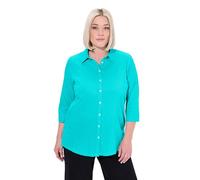 Ulla Popken Mujer Blusa Camisera Aguamarina Intenso 42+