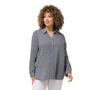 Ulla Popken Blusa de Lino, Color Azul Marino Jaspeado, 64-66 para Mujer