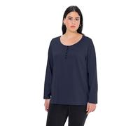 Ulla Popken Horses In The Back tee Blusa, Azul (Dunkelblau 70), 52-54 para Mujer