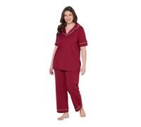 Ulla Popken Mujer Pijama Rojo púrpura 54+