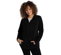 Ulla Popken Mujer Sudadera con Cremallera Negro 62+ | Tallas grandes, Plus Size Chaqueta polar, sistema de pantalón de traje