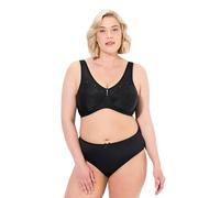 Ulla Popken Hasta la Talla 145G, Sujetador Reductor, corpiño, Acolchado y sin Aros, Encaje, Tirantes Anchos, sin Corte Negro 120D 659343100-120D