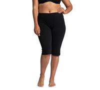 Ulla Popken Mujer Tallas Grandes Mujer Tallas Grandes hasta 68 Leggings Capri Pantalones Color Sólido Fácil de Limpiar y Cómodos Longitud 3/4 567565, Negro, 58-60
