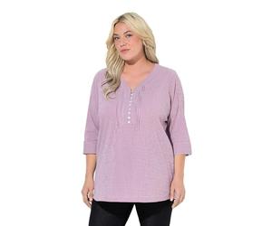 Ulla Popken Mujer Tallas Grandes Tallas Grandes Talla Grande Bubble Túnica Escote Corazón Dobladillo Manga 3/4 797456, Magnolia., 54