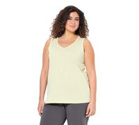 Ulla Popken Mujer Tallas Grandes Tallas Grandes Talla Grande Top Cuello en V Clásico sin Mangas 724584, Pistacho, 48-50