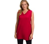 Ulla Popken Mujer Tallas Grandes Tallas Grandes Talla Grande Top Top Básico, Camiseta sin Mangas, Cuello en V, Corte Holgado Amapola 42+ 531122575-42+, Negro, 44-46