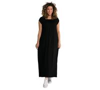 Ulla Popken Mujer tallas grandes tallas grandes tallas grandes tallas grandes vestido ahumado, línea A, cuello carree, media manga negro 50+ 807665100-50+, Negro
