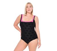 Ulla Popken Mujer Tallas Grandes Tallas Grandes Tallas Grandes Traje De Baño Lisa Corazón Estructura, Negro, 44