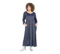 Ulla Popken Jersey-midikleid, Glitter, A-Linie, Rundhals, 3/4-arm Vestido, Tintas Azul, 48-50 Mujeres