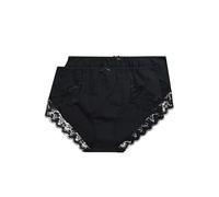 Ulla Popken Pack de 2 Braguitas de Oficina con Encaje, 2 Unidades, con Encaje, Negro, 62-64