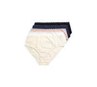 Ulla Popken Pack de 5 Bragas de Encaje 832766, Blanco Perla, 50-52