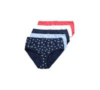 Ulla Popken - Pack de 5 Calzoncillos para Mujer, Tallas Grandes, Talla Grande, diseño de Ancla/Color Liso