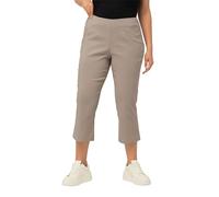 Ulla Popken Bengalinhose, Wadenlang, Elastikbund, Stretch Pantalón de Bengalin, hasta la Pantorrilla, Masilla, 58W / 32L para Mujer