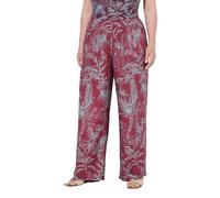 Ulla Popken Pantalón Palazzo, Jungla, Pernera Ancha, Cintura elástica Bayas 42+ 841278348-42+