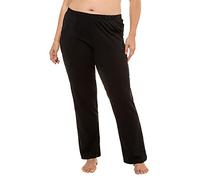 Ulla Popken Pantalones Anchos de Viscosa, Longitud K, Pantalones Mujer, Negro (Schwarz 10), 36W / 32L