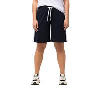 Ulla Popken Pantalones Cortos de Jersey de Pierna Ancha, Rayas en Contraste 832199, Negro, 50W x 32L para Mujer