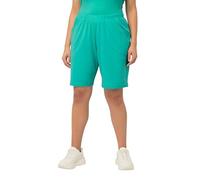 Ulla Popken, Pantalones Cortos de Punto para Mujer, Tallas Grandes, Bolsillos, Cintura elástica, Verde, 36W x 32L
