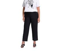 Ulla Popken Pantalones Chinos Ruby, Cintura elástica, Pierna Ancha y Recta Vestir, Negro (Black Beauty), 32W / 32L para Mujer