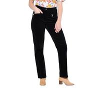 Ulla Popken Pantalones de Pana Mony, Cintura elástica Parcial, Negro, 44-44 para Mujer